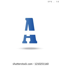 Creative unique elegant geometric minimal fashion brand blue and white color W  initial based letter icon logo