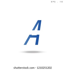 Creative unique elegant geometric minimal fashion brand blue and white color W  initial based letter icon logo