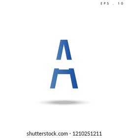 Creative unique elegant geometric minimal fashion brand blue and white color W  initial based letter icon logo