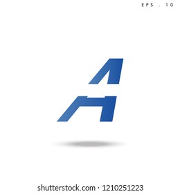 Creative unique elegant geometric minimal fashion brand blue and white color W  initial based letter icon logo