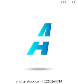Creative unique elegant geometric, minimal fashion brand, blue gradient and white color, A  initial based letter icon logo.