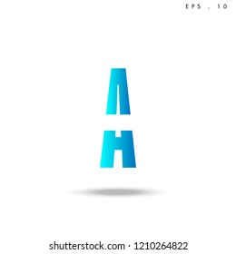 Creative unique elegant geometric, minimal fashion brand, blue gradient and white color, A  initial based letter icon logo.