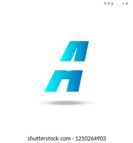 Creative unique elegant geometric, minimal fashion brand, blue gradient and white color, A  initial based letter icon logo.