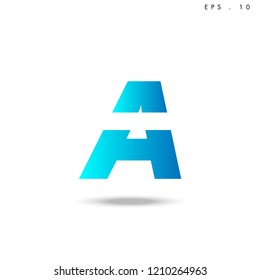 Creative unique elegant geometric, minimal fashion brand, blue gradient and white color, A  initial based letter icon logo.