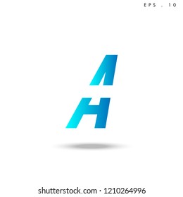 Creative unique elegant geometric, minimal fashion brand, blue gradient and white color, A  initial based letter icon logo.