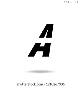 Creative unique elegant geometric, minimal fashion brand black and white color, A  initial based letter icon logo.