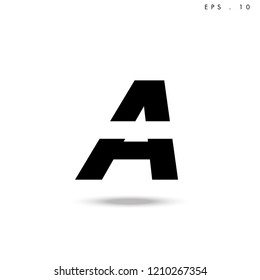 Creative unique elegant geometric, minimal fashion brand black and white color, A  initial based letter icon logo.