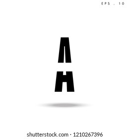 Creative unique elegant geometric, minimal fashion brand black and white color, A  initial based letter icon logo.