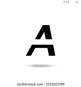 Creative unique elegant geometric, minimal fashion brand black and white color, A  initial based letter icon logo.