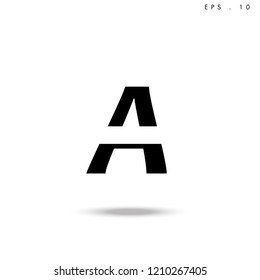 Creative unique elegant geometric, minimal fashion brand black and white color, A  initial based letter icon logo.