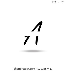 Creative unique elegant geometric, minimal fashion brand black and white color, A  initial based letter icon logo.