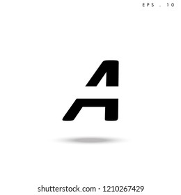 Creative unique elegant geometric, minimal fashion brand black and white color, A  initial based letter icon logo.