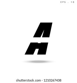 Creative unique elegant geometric, minimal fashion brand black and white color, A  initial based letter icon logo.