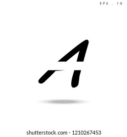 Creative unique elegant geometric, minimal fashion brand black and white color, A  initial based letter icon logo.