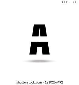 Creative unique elegant geometric, minimal fashion brand black and white color, A  initial based letter icon logo.