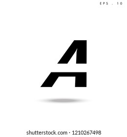 Creative unique elegant geometric, minimal fashion brand black and white color, A  initial based letter icon logo.
