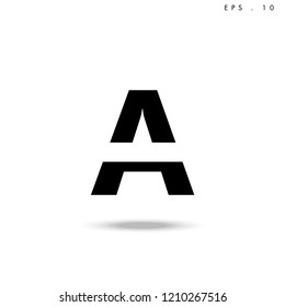 Creative unique elegant geometric, minimal fashion brand black and white color, A  initial based letter icon logo.