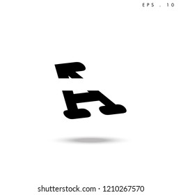 Creative unique elegant geometric, minimal fashion brand black and white color, A  initial based letter icon logo.