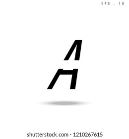 Creative unique elegant geometric, minimal fashion brand black and white color, A  initial based letter icon logo.