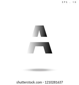 Creative unique elegant geometric, minimal fashion brand black gradient and white color, A  initial based letter icon logo.