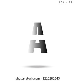 Creative unique elegant geometric, minimal fashion brand black gradient and white color, A  initial based letter icon logo.