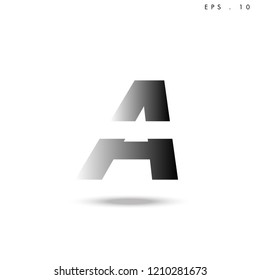Creative unique elegant geometric, minimal fashion brand black gradient and white color, A  initial based letter icon logo.