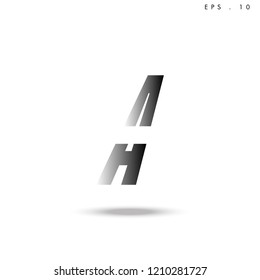Creative unique elegant geometric, minimal fashion brand black gradient and white color, A  initial based letter icon logo.