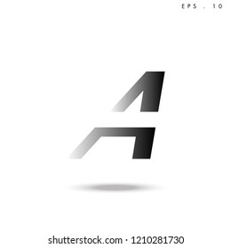 Creative unique elegant geometric, minimal fashion brand black gradient and white color, A  initial based letter icon logo.