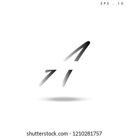 Creative unique elegant geometric, minimal fashion brand black gradient and white color, A  initial based letter icon logo.