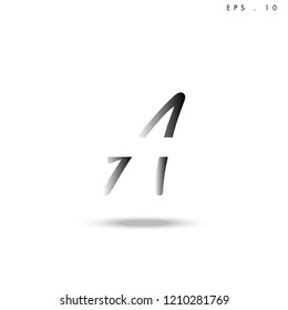 Creative unique elegant geometric, minimal fashion brand black gradient and white color, A  initial based letter icon logo.