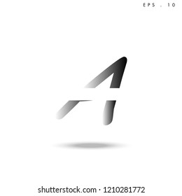 Creative unique elegant geometric, minimal fashion brand black gradient and white color, A  initial based letter icon logo.
