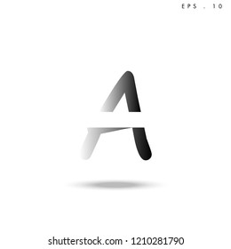 Creative unique elegant geometric, minimal fashion brand black gradient and white color, A  initial based letter icon logo.