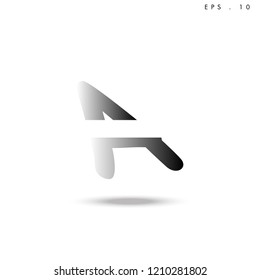 Creative unique elegant geometric, minimal fashion brand black gradient and white color, A  initial based letter icon logo.
