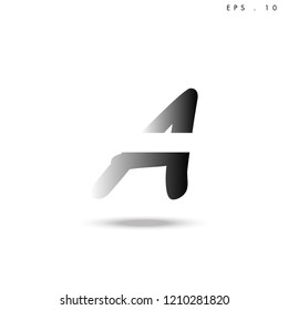 Creative unique elegant geometric, minimal fashion brand black gradient and white color, A  initial based letter icon logo.