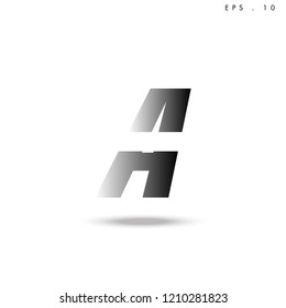 Creative unique elegant geometric, minimal fashion brand black gradient and white color, A  initial based letter icon logo.