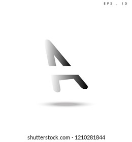 Creative unique elegant geometric, minimal fashion brand black gradient and white color, A  initial based letter icon logo.