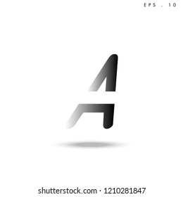 Creative unique elegant geometric, minimal fashion brand black gradient and white color, A  initial based letter icon logo.
