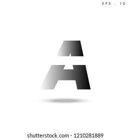 Creative unique elegant geometric, minimal fashion brand black gradient and white color, A  initial based letter icon logo.