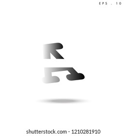 Creative unique elegant geometric, minimal fashion brand black gradient and white color, A  initial based letter icon logo.