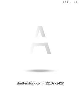 Creative unique elegant geometric, minimal fashion brand gradient white color, A  initial based letter icon logo.