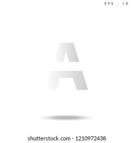 Creative unique elegant geometric, minimal fashion brand gradient white color, A  initial based letter icon logo.