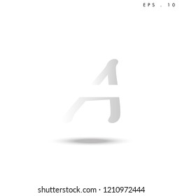Creative unique elegant geometric, minimal fashion brand gradient white color, A  initial based letter icon logo.