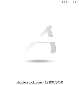 Creative unique elegant geometric, minimal fashion brand gradient white color, A  initial based letter icon logo.