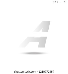Creative unique elegant geometric, minimal fashion brand gradient white color, A  initial based letter icon logo.