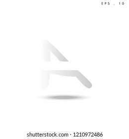 Creative unique elegant geometric, minimal fashion brand gradient white color, A  initial based letter icon logo.