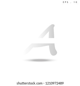 Creative unique elegant geometric, minimal fashion brand gradient white color, A  initial based letter icon logo.