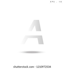Creative unique elegant geometric, minimal fashion brand gradient white color, A  initial based letter icon logo.