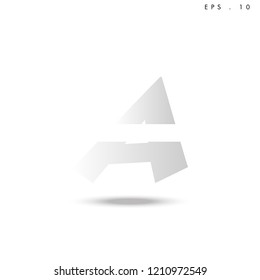 Creative unique elegant geometric, minimal fashion brand gradient white color, A  initial based letter icon logo.