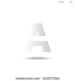 Creative unique elegant geometric, minimal fashion brand gradient white color, A  initial based letter icon logo.