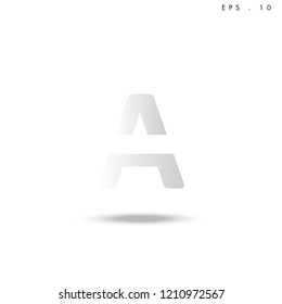 Creative unique elegant geometric, minimal fashion brand gradient white color, A  initial based letter icon logo.